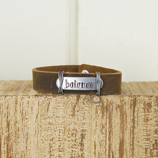 E19882 Balance Coffee Leather Bracelet