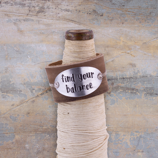 E19985 Stitched Coffee Find Your Balance Bracelet Cuff