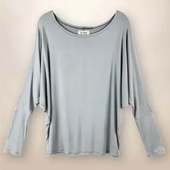 Jaidyn - Long Sleeve Shirt with Dolman Sleeves - Stone