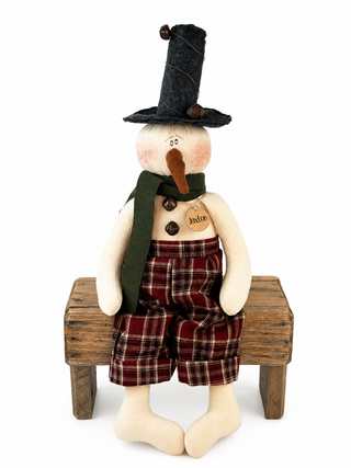 Jaxton the Jingle Bell Snowman 18" Primitive Christmas Decor