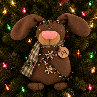 Fig the Christmas Pup 7" Primitive Christmas Decor