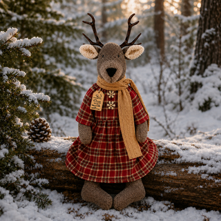 Maple the White Tailed Deer | 25" Primitive Christmas Deer Decor