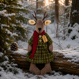 Meadow the White Tailed Deer | 18" Primitive Christmas Deer Decor