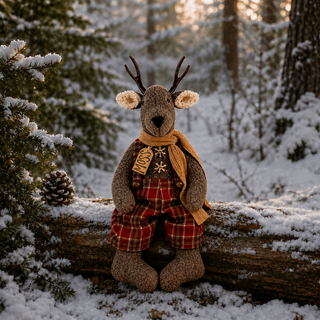 Moss the White Tailed Deer | 18" Primitive Christmas Deer Decor