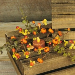 Bittersweet with Pumpkins Small Candle Ring