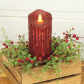 Christmas Ivy with Red Berries Candle Ring