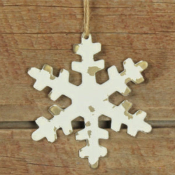 Ivory Metal Snowflake Ornament