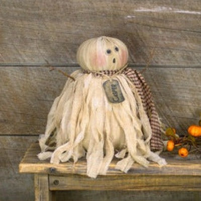 Casper the Salvage Ghost– Handmade Primitive: Whimsical Soft Sculpture Collectible Spooky Ghost for Halloween Décor by Honey and Me, Inc™