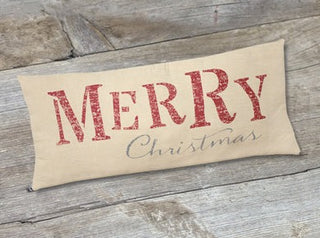 Large Long Flannel Merry Christmas Décor