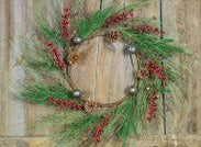 Antique Silver Bells Large Wreath