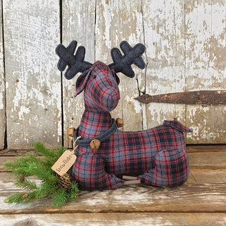 Medium Snowflake Laying Plaid Deer