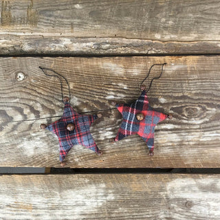 Small Plaid Star Ornament Set (2A)