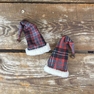 Plaid Stocking Hat Tree Topper/Wine Bottle Topper Set (2A)