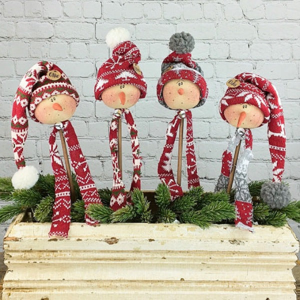 Snowman Wand with Knitted Hat  Set (4A)