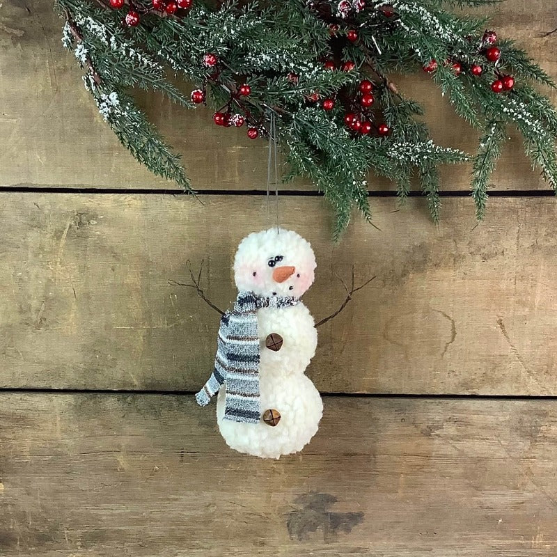 Mini Wooly Snowman Ornament