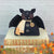 Fang the Groovy Bat – Handmade Primitive Textile Art: Whimsical Soft Sculpture Collectible Bat for Halloween Décor by Honey and Me, Inc™