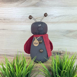 Mimi the Ladybug - Handmade Whimsical Ladybug Soft Sculpture Collectible for Spring and Summer Décor by Honey and Me, Inc™