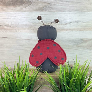 Mimi the Ladybug - Handmade Whimsical Ladybug Soft Sculpture Collectible for Spring and Summer Décor by Honey and Me, Inc™