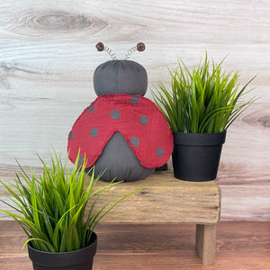 Lady the Ladybug - Handmade Whimsical Ladybug Soft Sculpture Collectible for Spring and Summer Décor by Honey and Me, Inc™