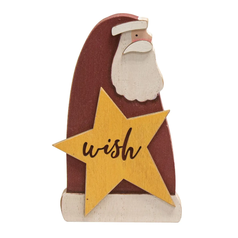 Wish Santa Wooden Sitter