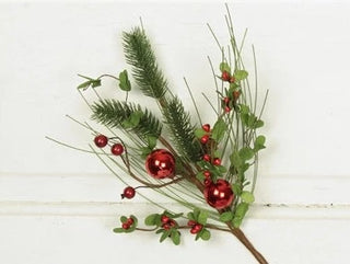 Red Christmas Bulb Small Pick