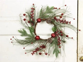 Red Bell With Snow Small Wreath