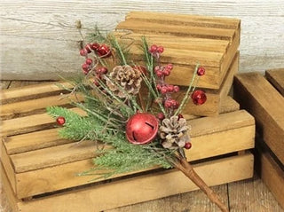 Red Bell with Snow Small Pick